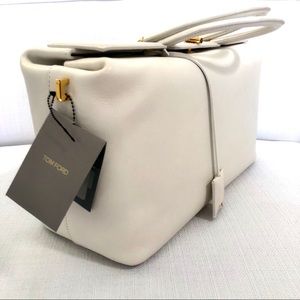 NWT $3450 TOM FORD Medium Leather White India Bag